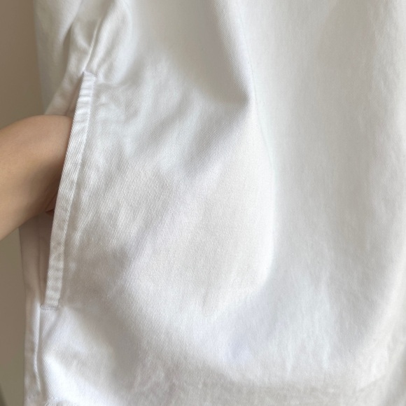 Democracy White Denim Button Down Shirt Jacket w/ Raw Hem & Pockets, Size Small - Picture 8 of 16
